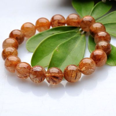 天然銅發(fā)晶圓珠手鏈Y103Y16 東?？h盛飾珠寶的匠心之作